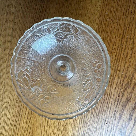 Campbell Jones & Co Rose in the Snow Antique 1880s Embossed Glass Compote Dish - Picture 5 of 9